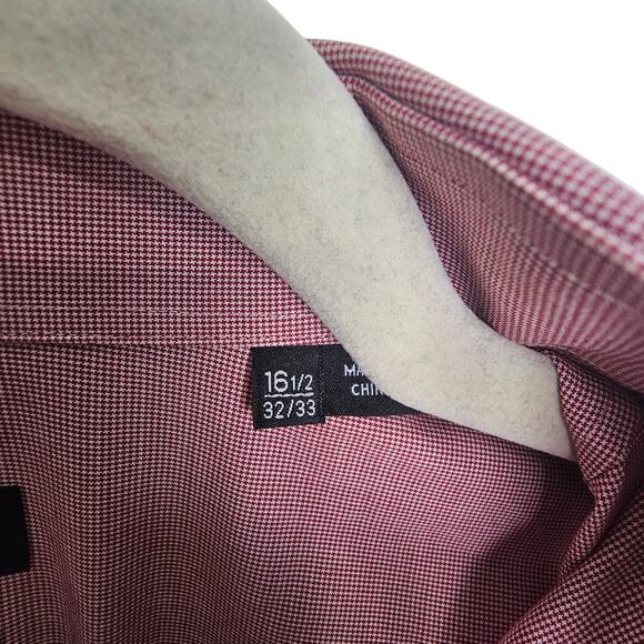 Boss Hugo Boss Dress Shirt Red Sharp Fit Button Front Long Sleeve Men 32/33 - Picture 7 of 9